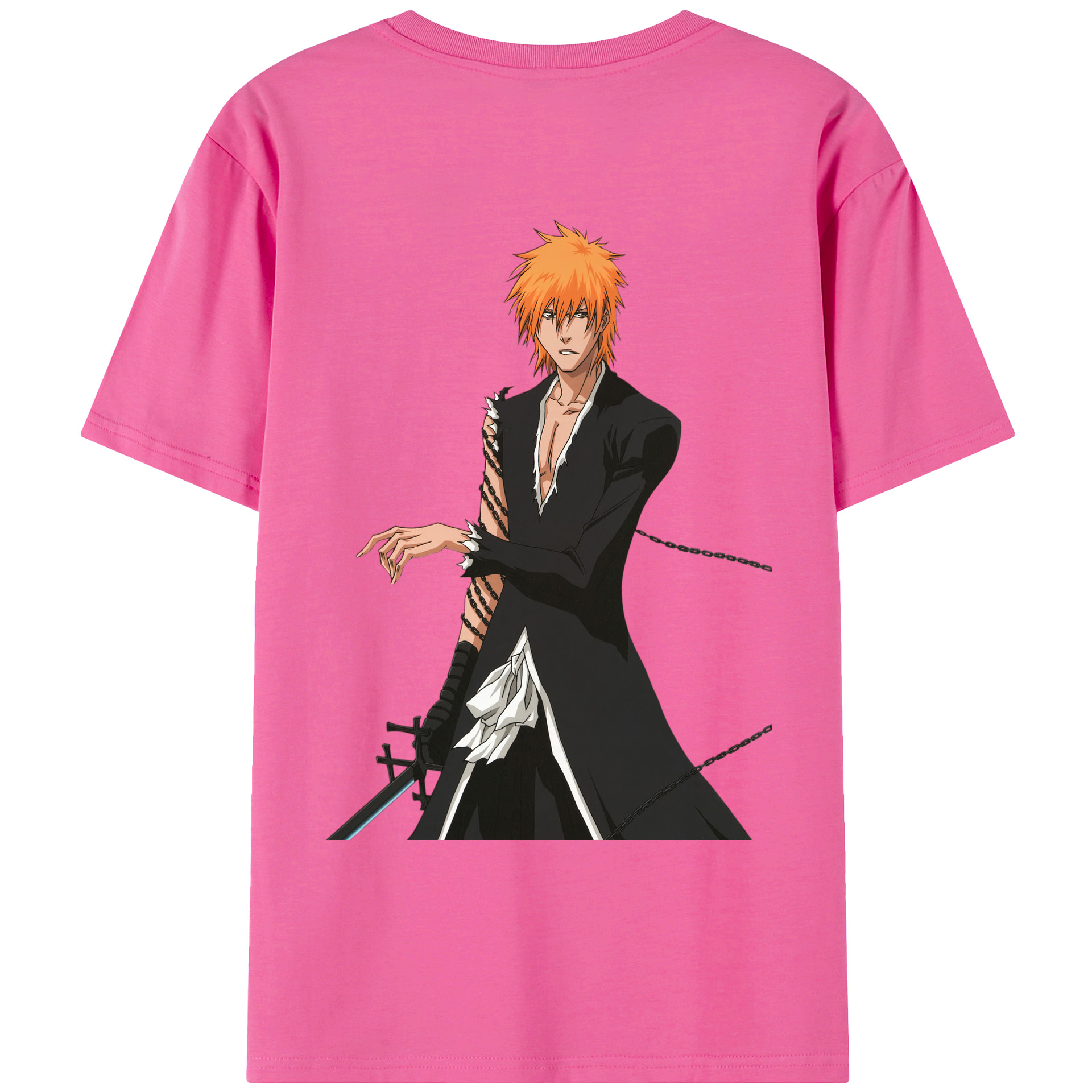 （画像用） ブリーチ 黒崎一護（くろさき いちご）BLEACH Kurosaki Ichigo レディース半袖Tシャツ(バックプリント)